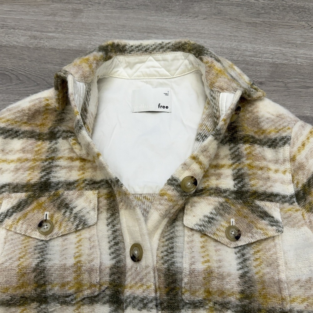 Wilfred Free Ganna Shirt Jacket Womens Small Plaid Wool Shacket Aritzia - Picture 4 of 12